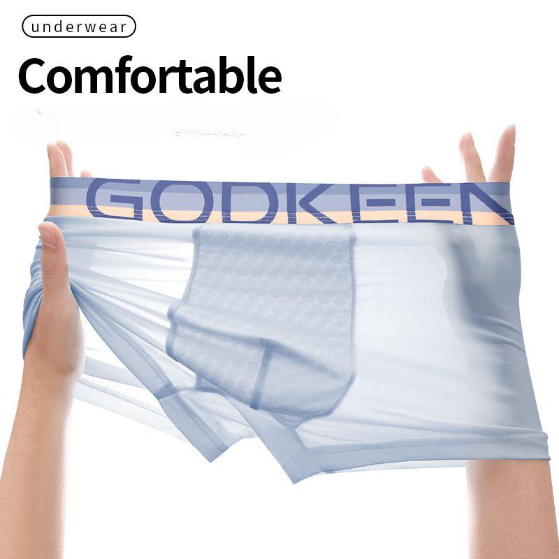 Ультратонкие быстросохнущие мужские трусы для подростков Ice Silk бесшовные боксеры шорты для мальчиков спортивные трусы