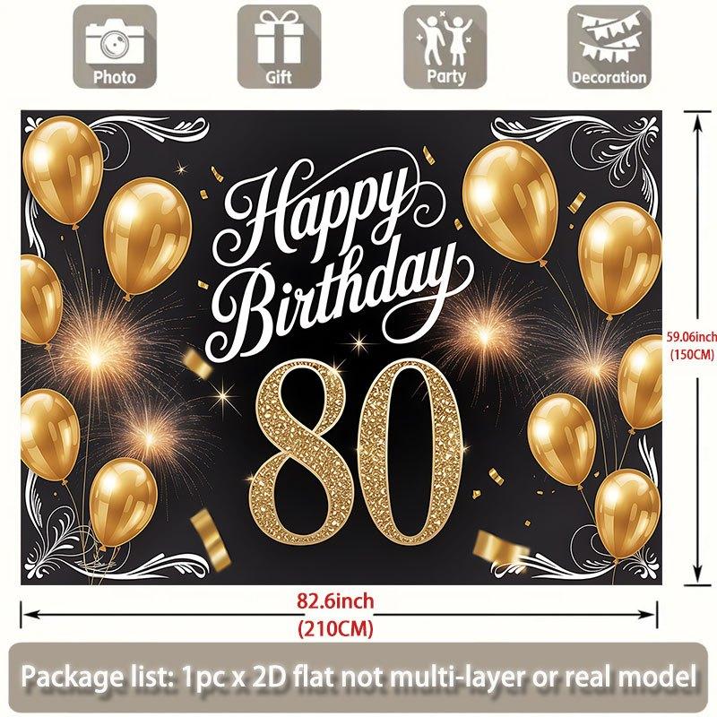 Party Backdrop 80Th Birthday Flat Celebratory Events Wedding Coming Ceremony Four Season Event Backdrop Decoration Front Door Decor