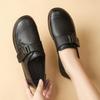 "Genuine Cowhide Leather Comfort Shoes for Middle-Aged Women - Soft Soles, Breathable, Autumn Style"