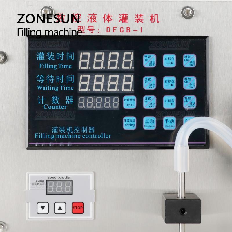 ZONESUN Semi Automatic Filling Machine Peristaltic Pump Nail Polish Thick Liquid Honey Single Nozzle Pigment Vial Bottle Filler