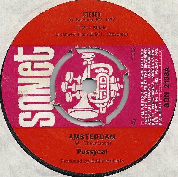 7-дюймовая пластинка PUSSYCAT Amsterdam SON2133 SONET 1977 UK Rock Б/у