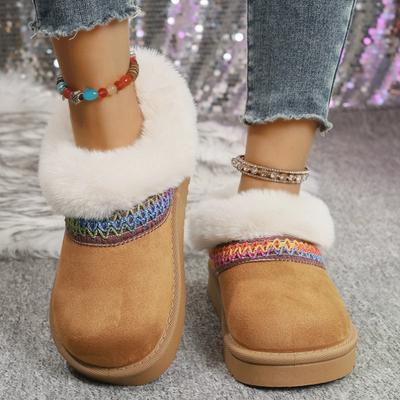 Осень и зима новая шерсть рот нога чехол низкий верх бархат хлопок обувь женская трансграничная большой размер теплая ткань толстая подошва зимние ботинки