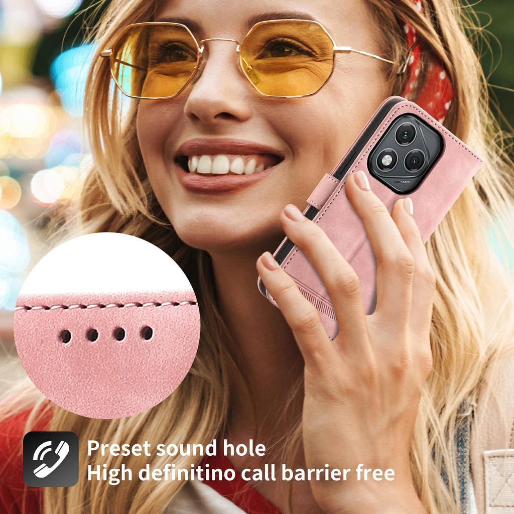 DIERFENG DF-03 For Honor 400 Lite 5G Case Lines Imprint Wallet Leather Phone Cover