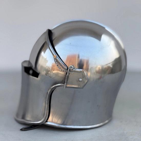 Polished Steel Barbuta Helmet  Medieval Knight LARP Cosplay, Costume Fair