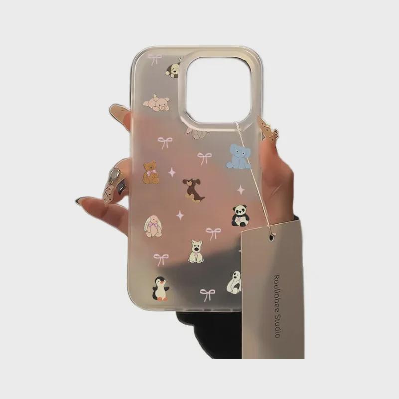 Высококачественный чехол Animal Bow для Apple iPhone 11/12/13/14 Pro/15 Pro Max