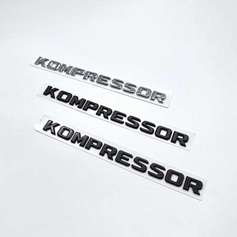 xnapd1 ABS Chrome Black Letters Kompressor Emblem Car Side Trunk Nameplate Badge Logo Stickers For CLK SLK SL CLS ML Series