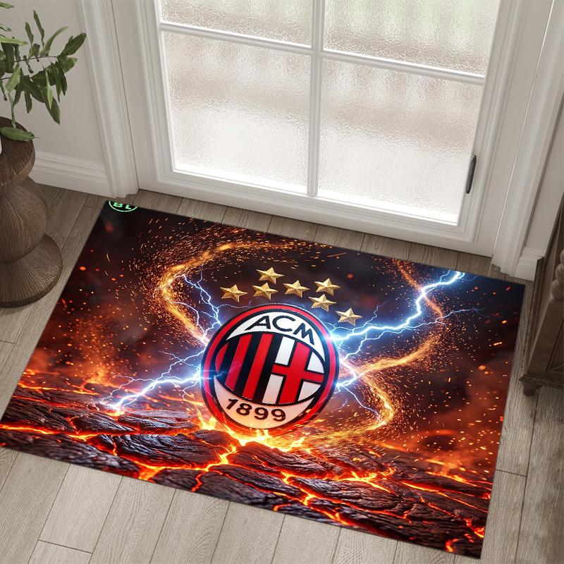 Дизайн AC Milan Кристальный Велюровый Ковер Уютный Не?Нескользящий ковер с принтом для спальни, гостиной, прихожей