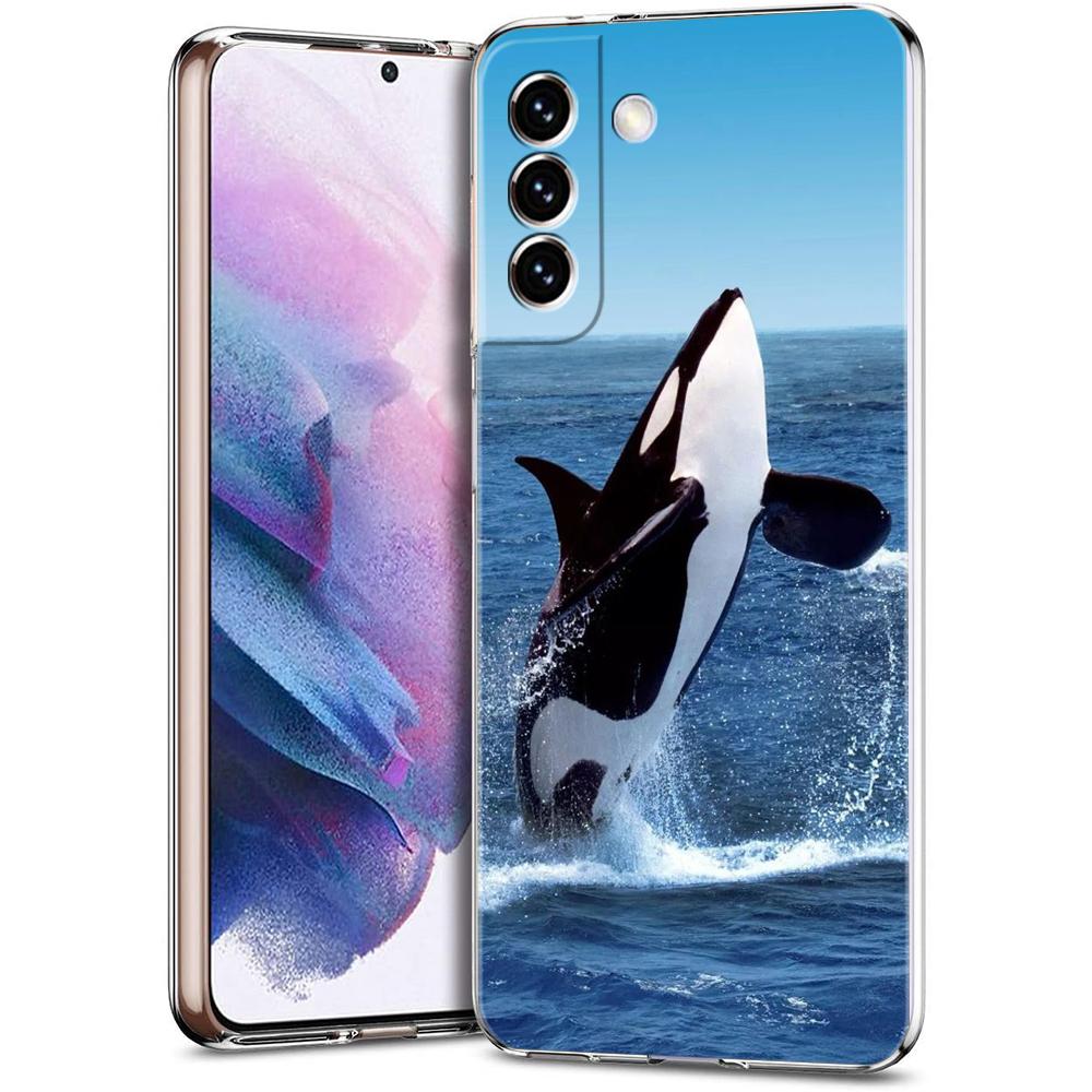 Чехол для телефона Samsung Galaxy S24 Ultra S23 FE S22 S20 S21 5G S10 S9 Plus S10E S8 Прозрачный Косатка океанская милая косатка
