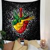 Love Reggae Tapestry Wall Hanging, Jamaican Music Art, Wall Decor for Bedroom Living Room Dorm