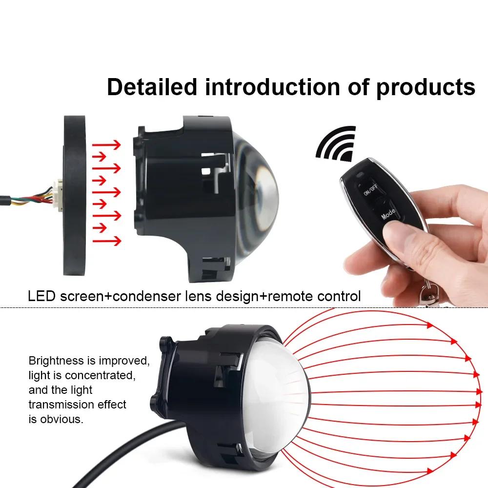 Cool Decoration Dynamic LED Car Headlights Devil Eye LED Car Light Headlight Assembly Modified Eagle Eye Light Cars Accessory