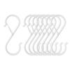 Set of 8 Kyododoya S-Hooks, No-Fall S-Hooks, White, Rust-Resistant, 12kg Weight Capacity, for Bathroom, Kitchen, and Small Item Hanging