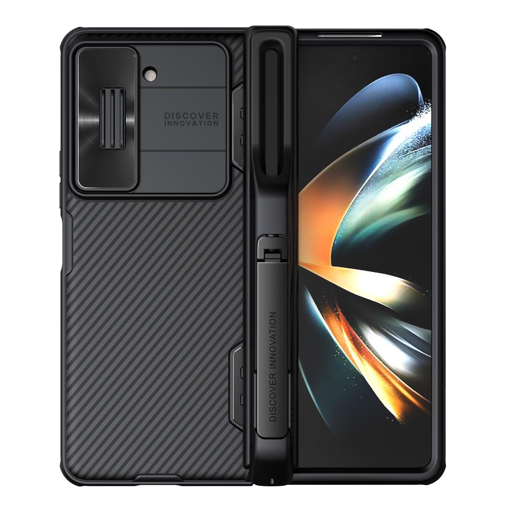 NILLKIN For Samsung Galaxy Z Fold 5 Case With Pen Slot Phone Holder Frosted Shield Fold 180°Folding Cover For Samsung Z Fold5 5G