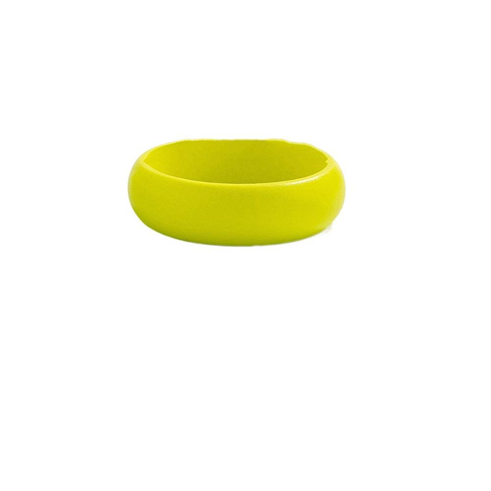 Hip Hop Exaggerate Bangles Fluorescent Green Wood Hand Ring Vintage Chunky Bracelets Women Girls