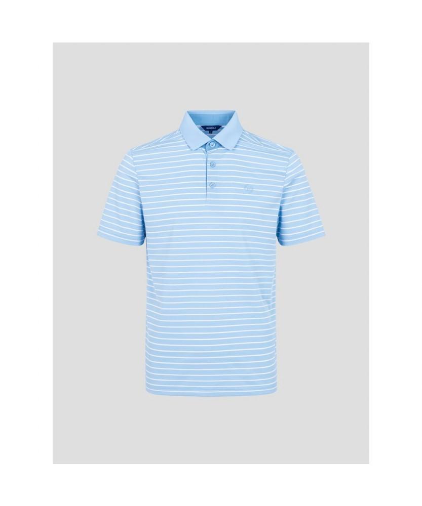 BEANPOLE GOLF Мужская охлаждающая футболка с мелкой полоской, короткий рукав - Небесно-голубой