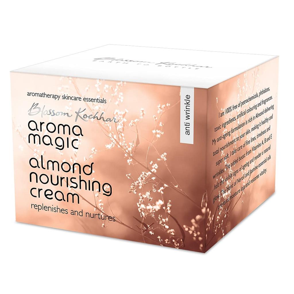 Aroma Magic Питательный крем против морщин с миндалем | Восстанавливает и питает кожу, уменьшает мелкие морщинки благодаря бета-каротину, ромашке, апельсину и жасмину
