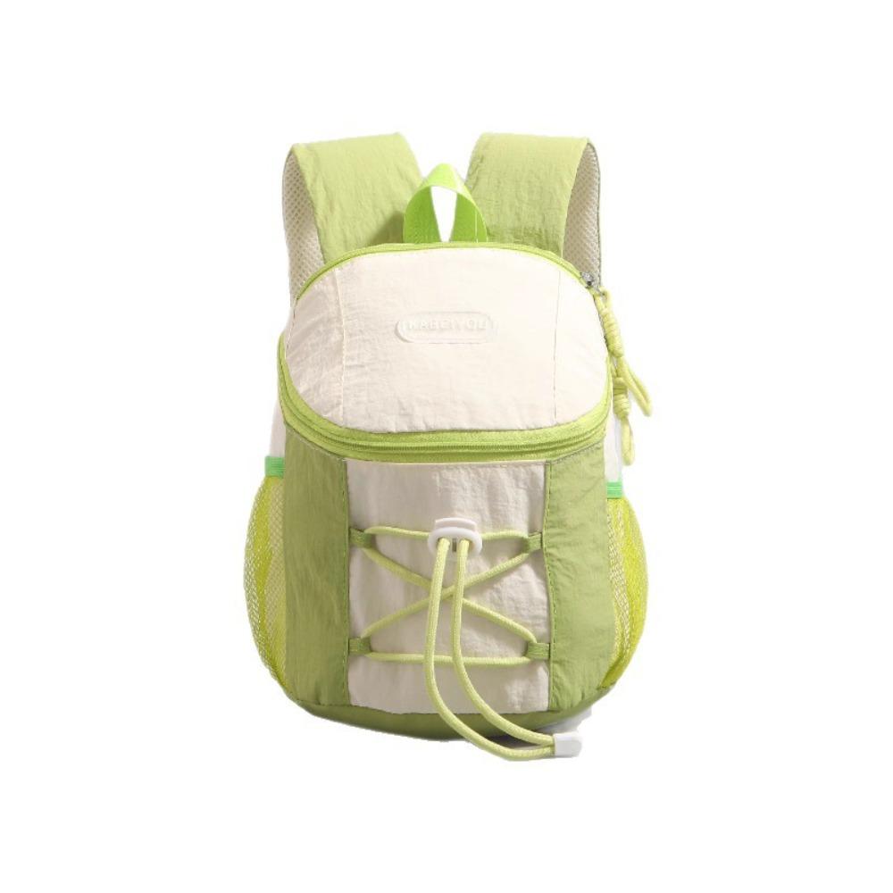 Patchwork Drawstring Backpack Y2k Student Schoolbag Versatile Casual Travel Bag Hiking