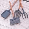 4Pcs 1:12 Gardening Tools Shovel Rake Hoes Model Farm Decor Toy Dollhouse Miniature Accessories