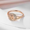 Kinel Rose Gold Color Bride Wedding Rings For Women Shiny Zircon Fine Jewelry Vintage Ring