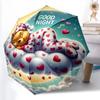 1pc Sturdy 8-Bone Auto Umbrella, Pooh Bear Bedtime Moonlight Stars Umbrella, Digital Printed, Foldable Umbrella for On-the-Go Outdoor Use