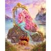 Cartoon Illustration Mermaid Poster Print For Nursery Kids Bedroom Home Decor Abstract Mermaid Princess Canvas Painting Wall Art