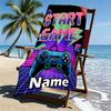Custom Name Personalized Game on Print Beach Towel, for Trip Camping Beach Party Home Decor, Birthday Gift for Family & Friends
