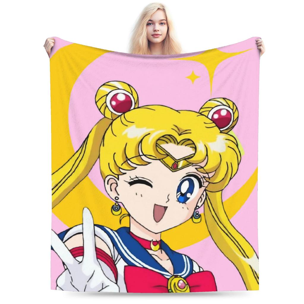 Фланелевое одеяло Сейлор Мун Зимнее Мягкое Прочное Постельное Белье Пледы для Девочек Мальчиков Диван Кровать Новинка Покрывало Диван Кровать Покрывало