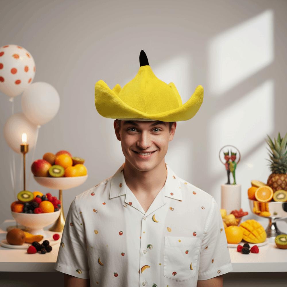 Soft Fabric Funny Fruit Headgear Quirky Cosplay Cap Halloween Carnival Celebration
