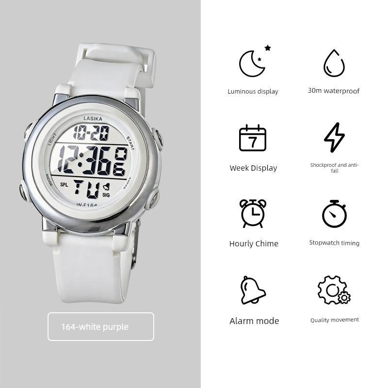 Children's Watch for Girls, Elementary School Students, Only Shows Time, Waterproof, Luminous, Waterproof Alarm Clock, Digital Watch for Girls