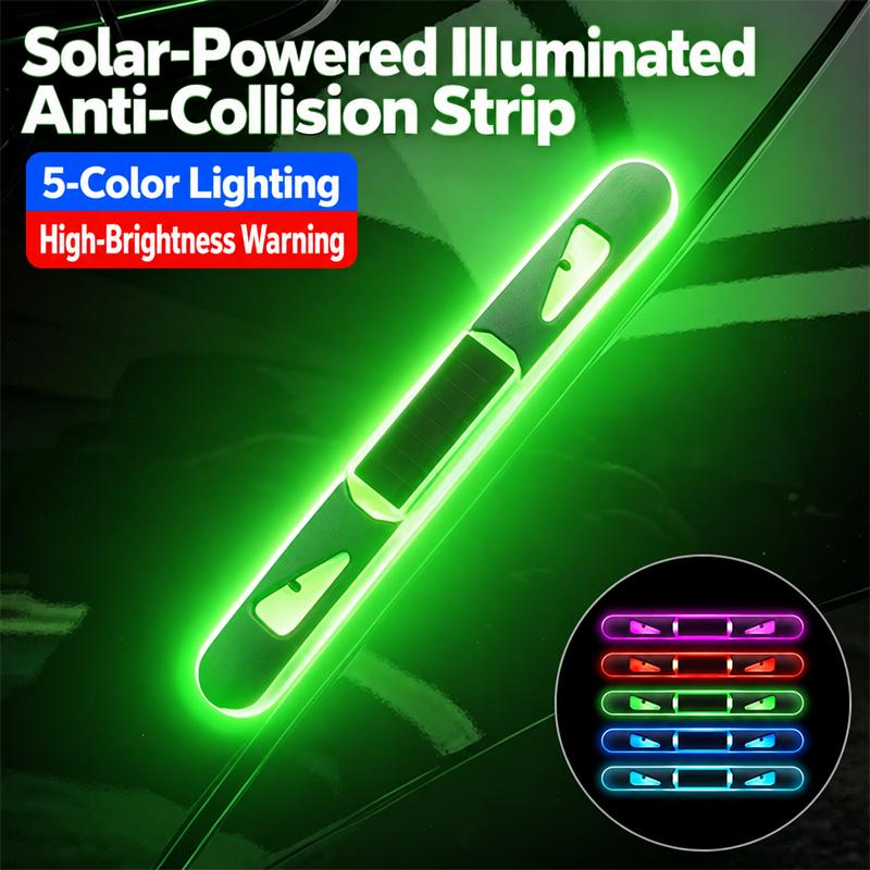 Universal Car Warning Anti-collision Strips, 5 Color Cycling Solar Powered LED Light Bars, Suitable for Automobiles Motorcycles