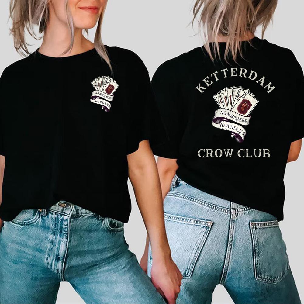 Футболка Six of Crows Футболка Retro Ketterdam Crow Club Футболки Grisha Shadow and Bone Футболка унисекс в готическом стиле с коротким рукавом Футболка Bookish Top в подарок