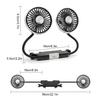 360° Rotatable Car Cooling Fan USB Powered Dual Fan Heads 3 Wind Speed Levels 12V Automotive Fan