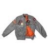 Mens MA-1 Style Flight Jacket Casual Bomber Coat With Embroidered Patch Lightweight Windproof Nylon Outerwear Fall
