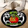 1 шт. Круглый ковер Rat Fink Engine, Изготовлен из полиэстера, Идеально подходит для украшения офисных стульев, гостиных