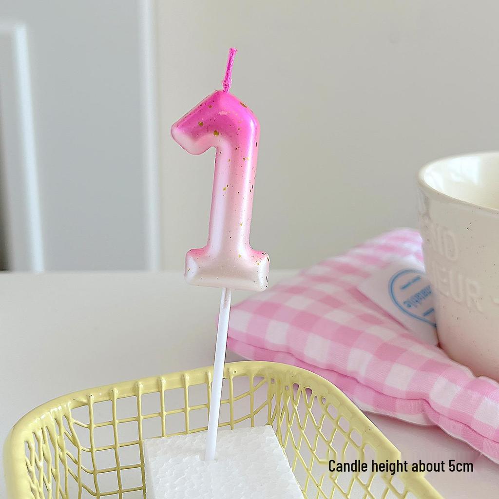 Cute Pink Bow Children's Birthday Candle Decoration for Cake
