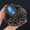 Labradorite Pendant, Handmade Gemstone 999 Copper Wire Wrapped Pendant Antique Jewelry, For Gift Silver Jewelry