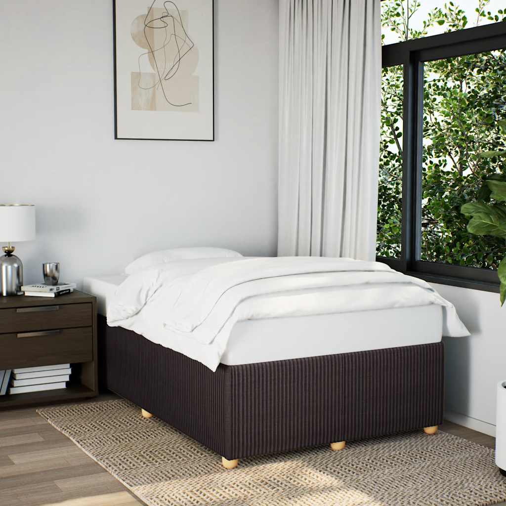 Bed Frame without Mattress Dark Brown 120 x 190 cm Fabric