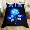 Blooming Blue Rose 3D Printed Quilt Cover Beautiful Rose Bedding Cover Pillowcase Luxury Home Textiles Floral Duvet Cover Sets