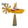 Durable Garden Spinner Wind for Outside Big Foot Riding Motorcycle/Truck/Airplane Metal Rotatable Yard Windmill with Stake Retro Courtyard Porch Patio