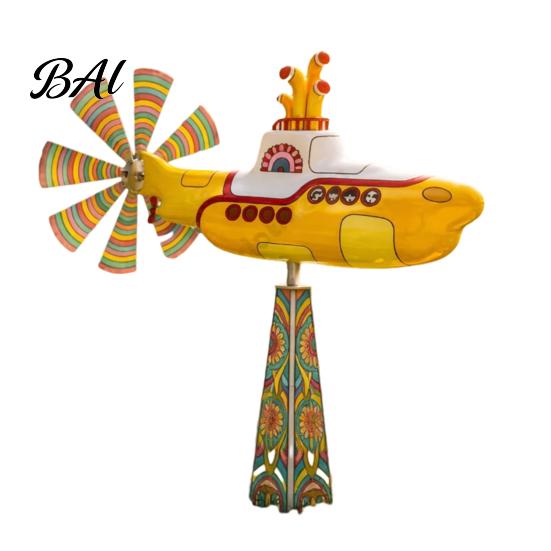 Durable Garden Spinner Wind for Outside Big Foot Riding Motorcycle/Truck/Airplane Metal Rotatable Yard Windmill with Stake Retro Courtyard Porch Patio