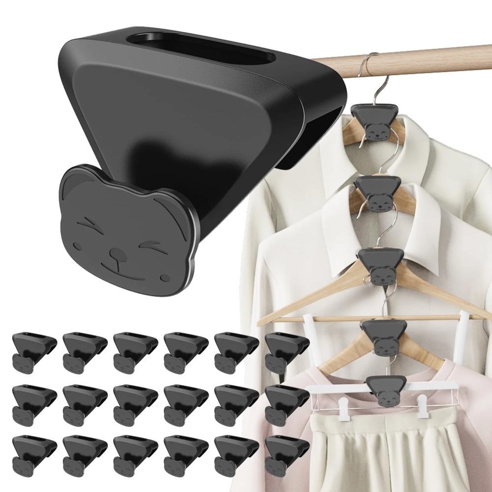 18PCS Space Triangles for Hangers, Clothes Hanger Organizer Bear Shaped Heavy Duty Cascading for Closet