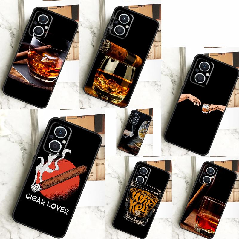 Cigar and Whiskey Case For OPPO Reno 8T 4Z 5Z 10 Pro 11 F 4 5 6 7 8 Lite OPPO Find X5 X6 Pro X2 X3 Lite Cover