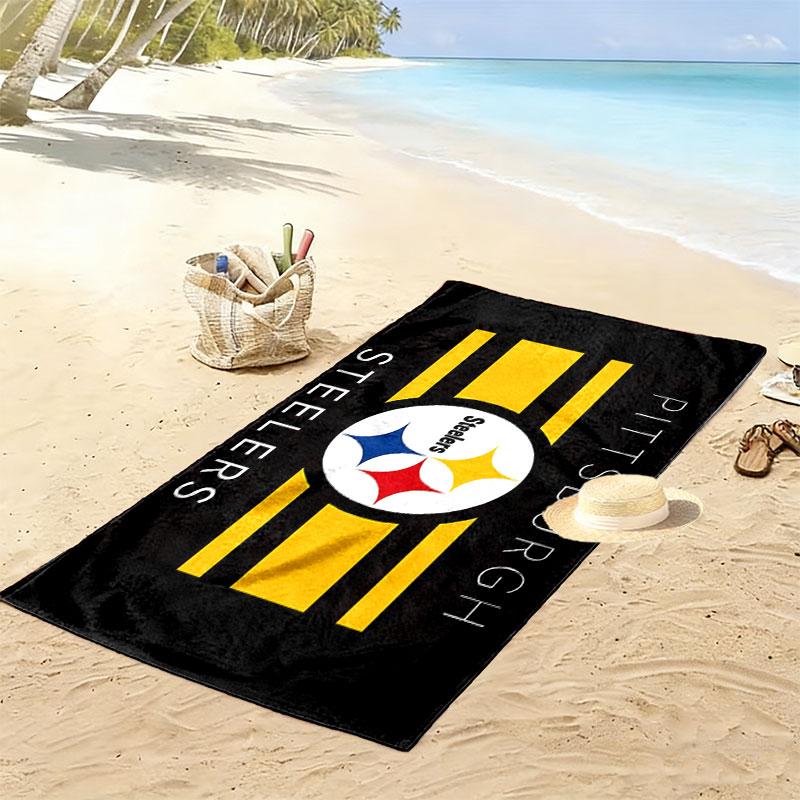 Steelers Print Beach Towel, Large Soft Quick Dry Towel for Beach Camping Swimming