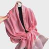 Korean Style Versatile Silk Scarf: Long Gauze Scarf with Gold Sequin and Wool Blend for Spring and Autumn.