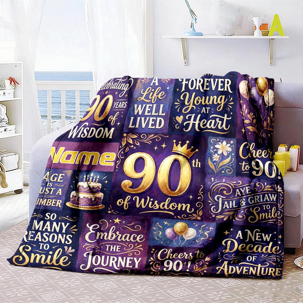 Happy Birthday Customize Your Name Home Blanketss Birthday Wishes Heart Butterfly Comfortable Soft Lightweight All Season Multipurpose Blanket For
