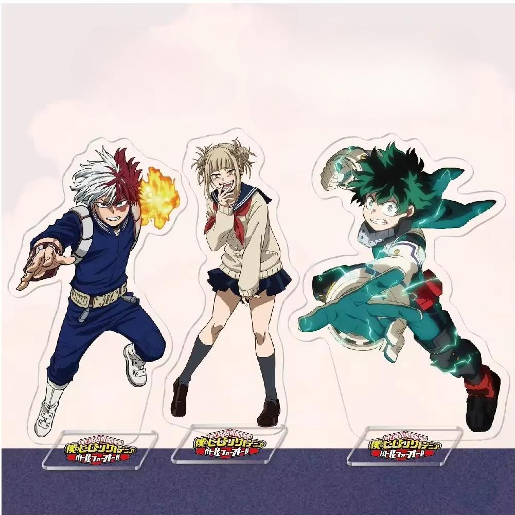 Anime My Hero Academia Acrylic Decorative Crafts Toy Midoriya Izuku Bakugo Katsuki Todoroki Shoto Collectible Figures Desktop Home Decoration