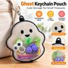 Cute Ghost Shape Ghost Pouch 3D Printed Hanging Storage Pouch Ghost Keychain Small Item Storage