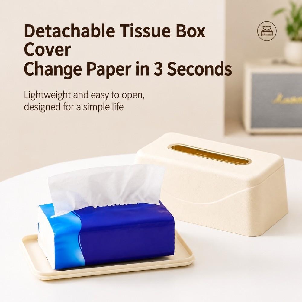 Built-in Spring Tissue Box Holder Large Capacity Paper Holder Durable Tissue Box Cover Living Room
