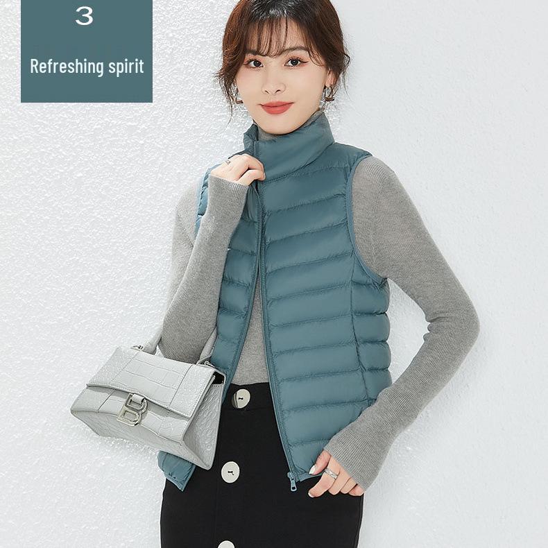 Женский легкий жилет Youjia с 90% пуха белой утки - Без рукавов, теплый и стильный для осени и зимы
