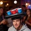 Triangle Cap Toss Game Hat Beverage Cup Mats Party Toss Game Inflatable Pong Hat  Garden Party