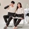 Cozy Winter Air Cotton Couple Pajamas Set: Warm Pullover Suit for Men and Women, Perfect for Home or Outdoor Wear